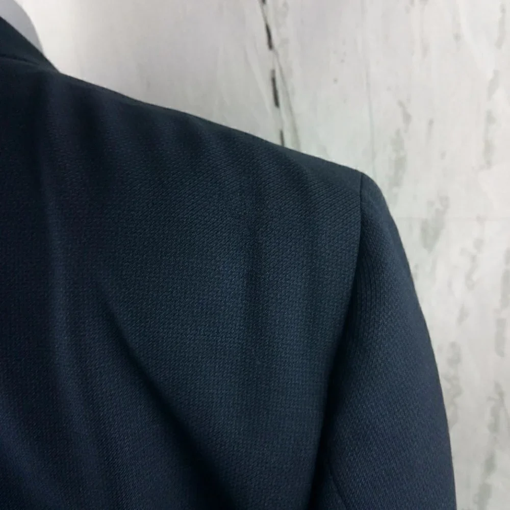 Austin Reed 43L Wool 2 Button Blue Hopsack Suit Blazer Jacket